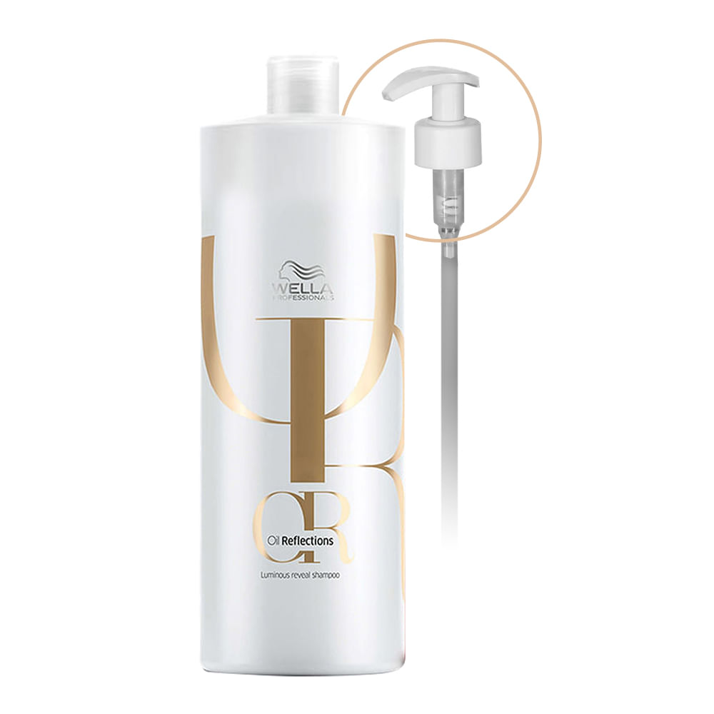 Shampoo Oil Reflections Luminous Reveal Restaure Wella Professionals 1L + Válvula