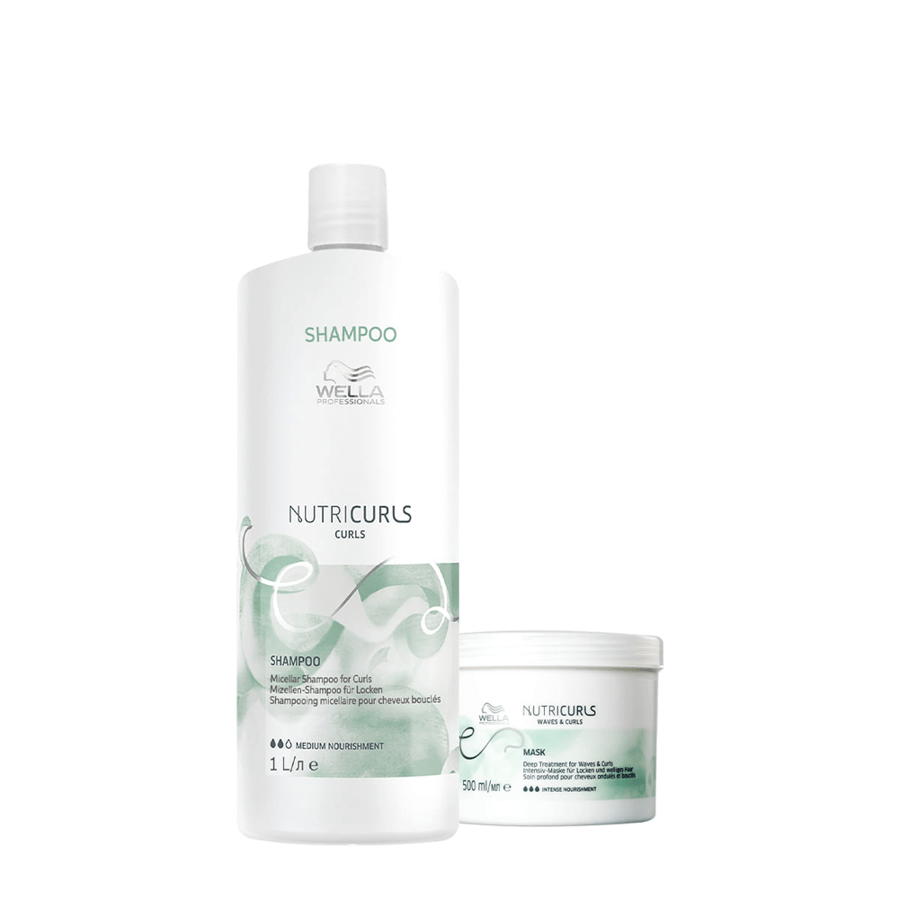Kit Nutricurls Wella Professionals Shampoo 1L + Máscara 500ml