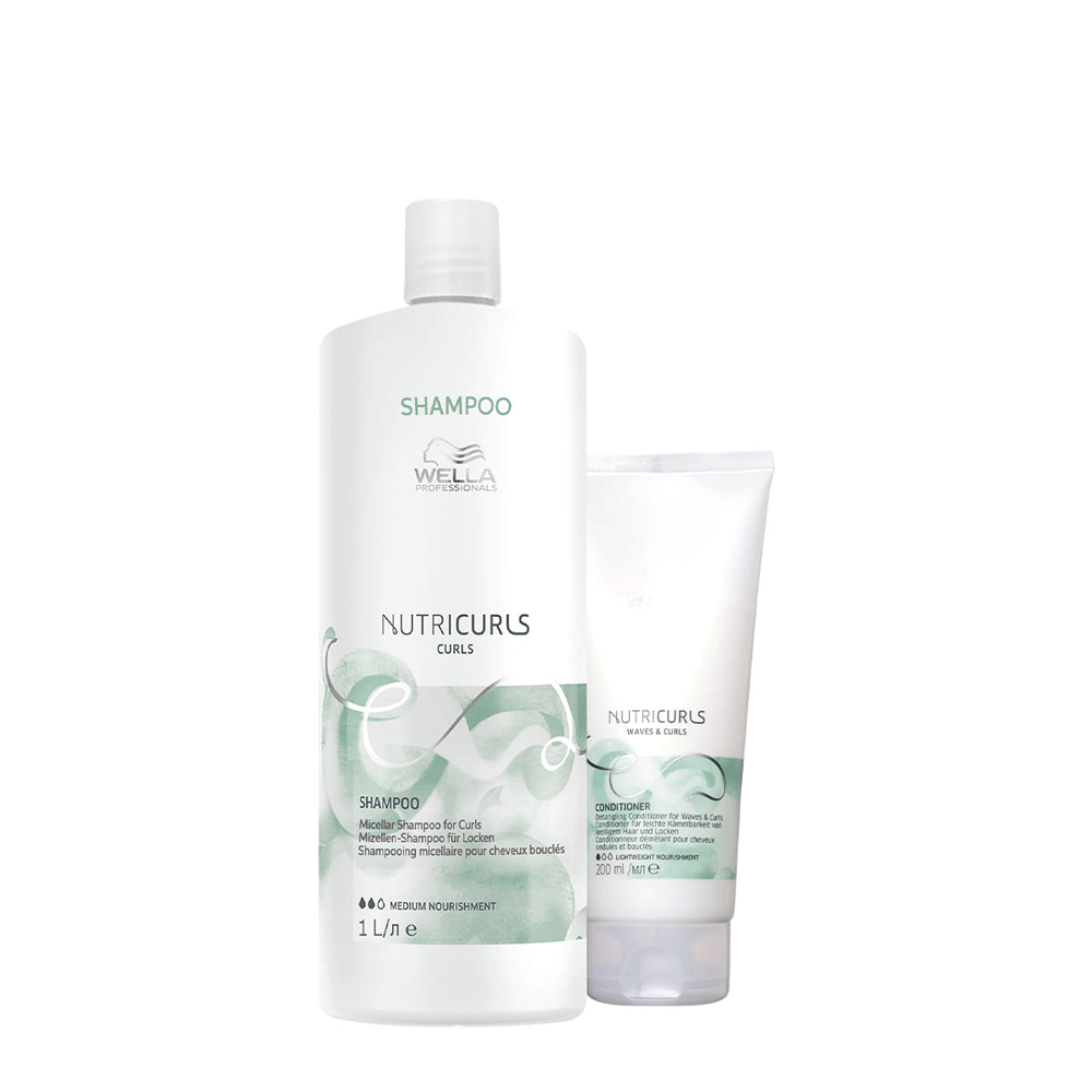 Kit NutriCurls Wella Professionals Shampoo 1L + Condicionador 200ml
