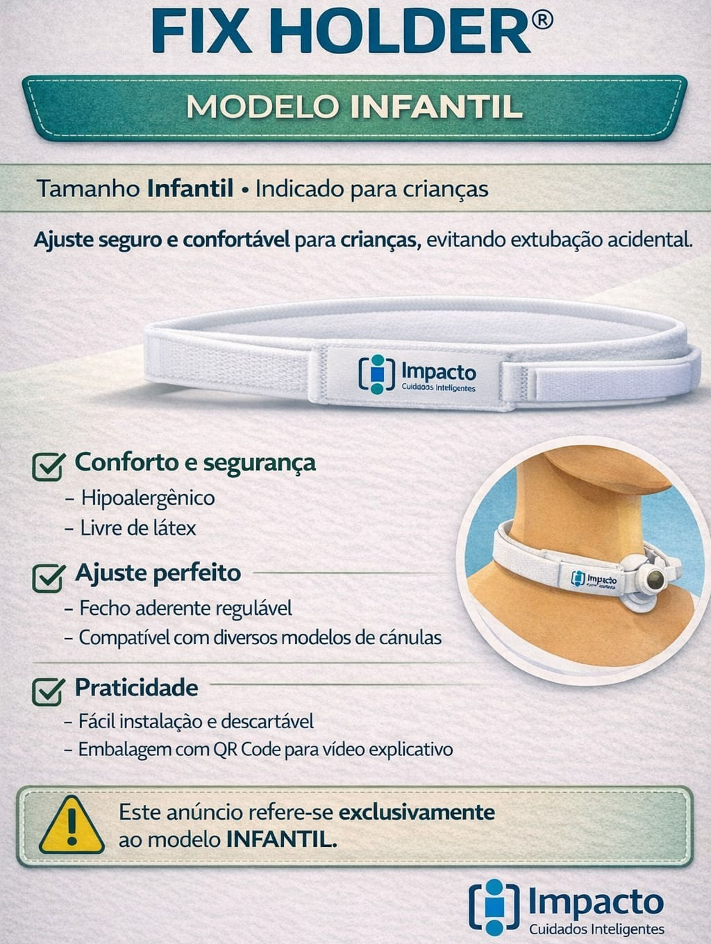 Fixador Para Cânula De Traqueostomia Fix Holder Infantil