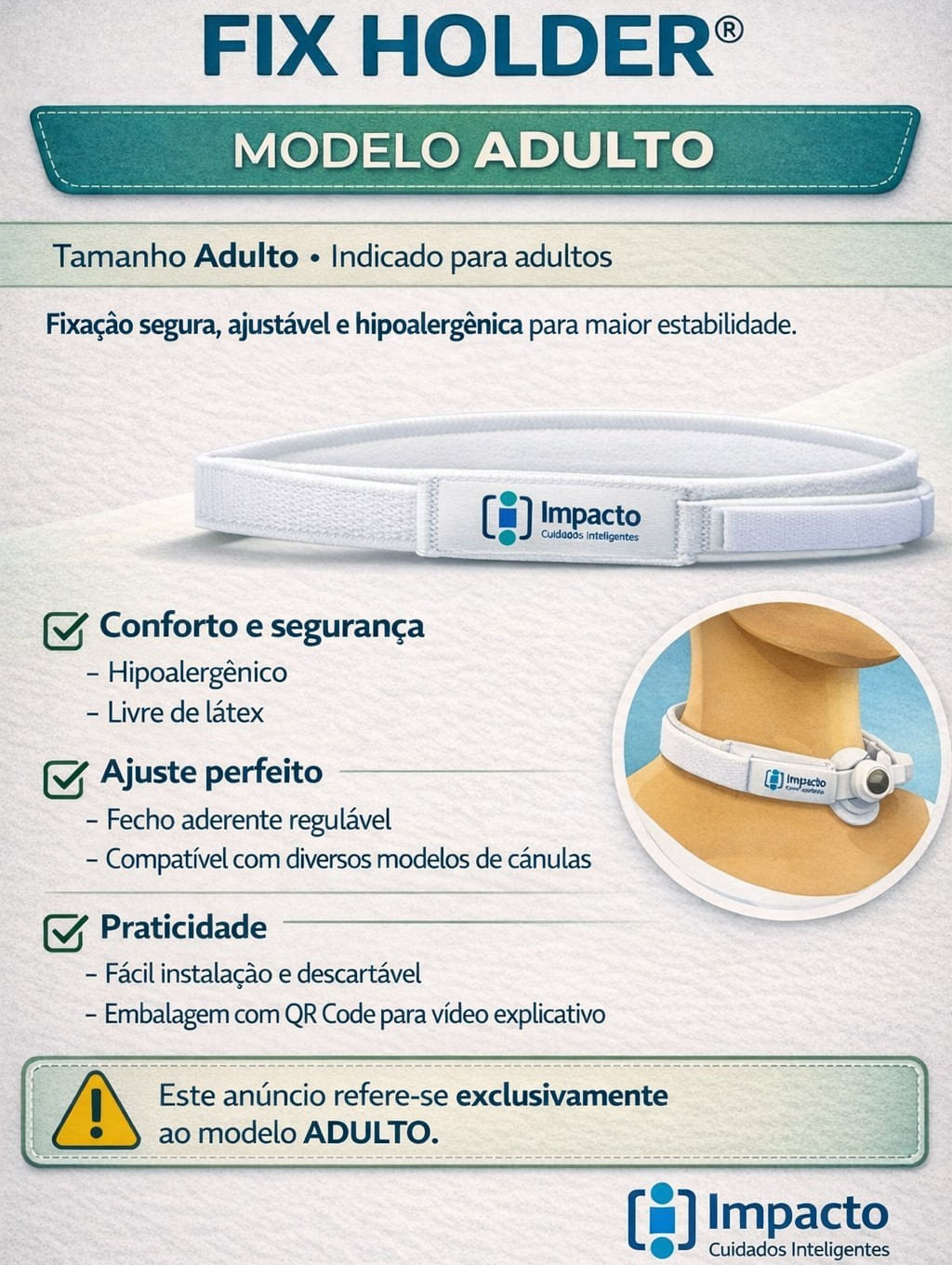 Fixador Para Cânula De Traqueostomia Fix Holder Adulto