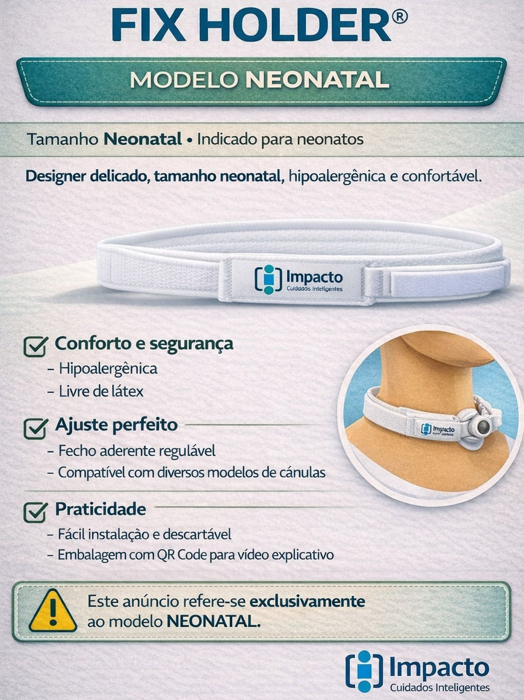 Fixador Para Cânula De Traqueostomia Fix Holder Neonatal