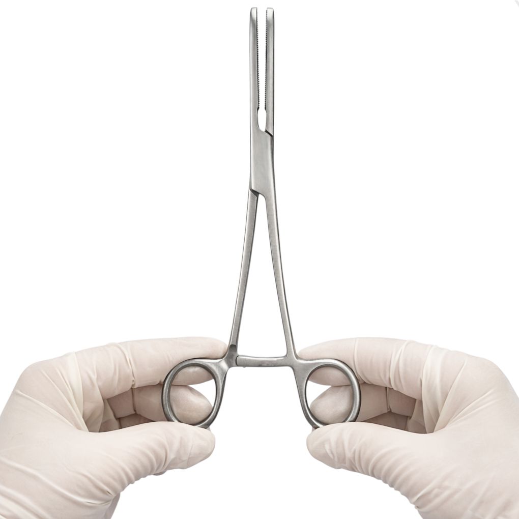 Pinça Derra Atraumática De Aço Inox Para Anastomose Macom 18cm