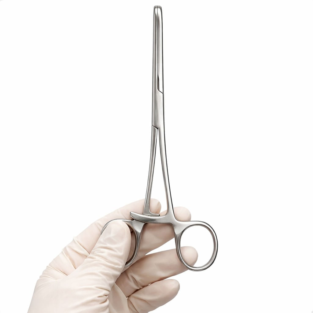 Pinça Derra Atraumática De Aço Inox Para Anastomose Macom 18cm