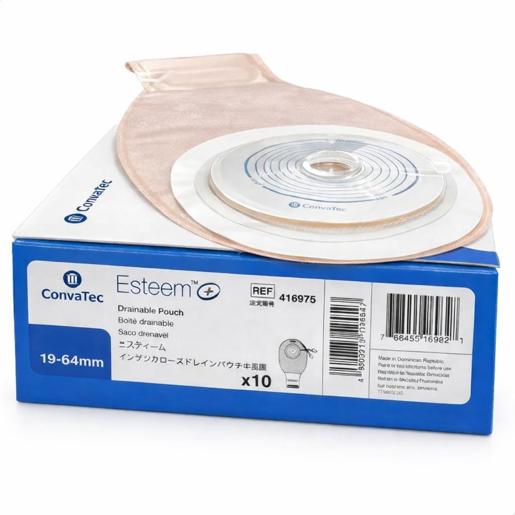 Kit 10 Bolsa Colostomia Convatec 19-64mm Drenável Filtro De Carvão Opaca