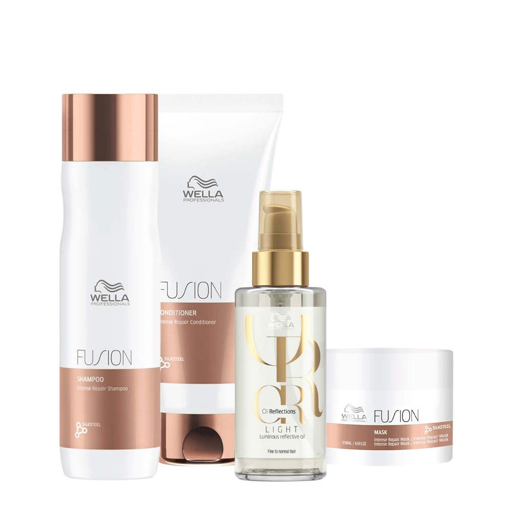 Kit Fusion Reflections Wella Professionals Shampoo 250ml + Condicionador 200ml + Máscara Reconstrutora 150g + Óleo Capilar 100ml