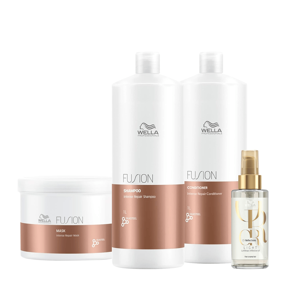 Kit Wella Professionals Shampoo 1L + Condicionador 1L + Máscara 500g + Óleo Capilar Oil Reflections 100ml