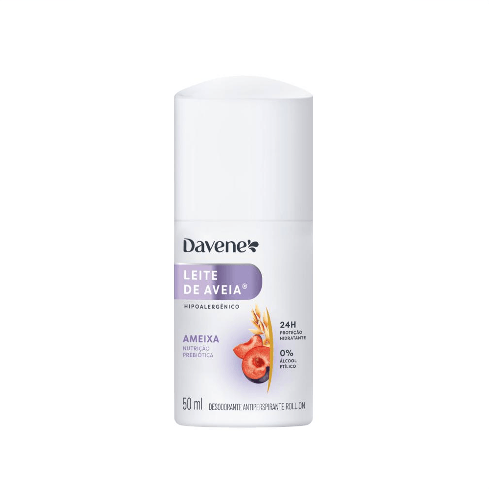 Desodorante Roll-On Antiperspirante Leite de Aveia Ameixa Davene 50ml