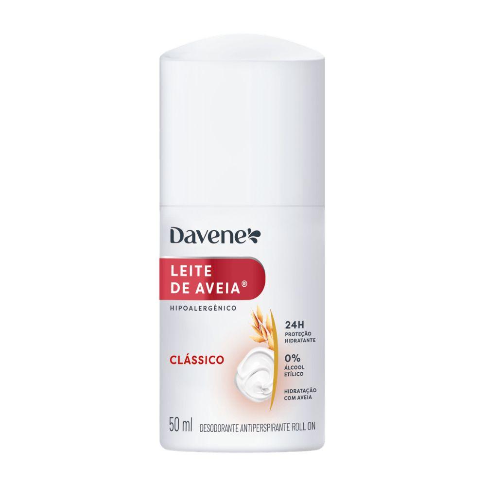 Desodorante Antiperspirante Roll-On Leite de Aveia Clássico Davene 50ml