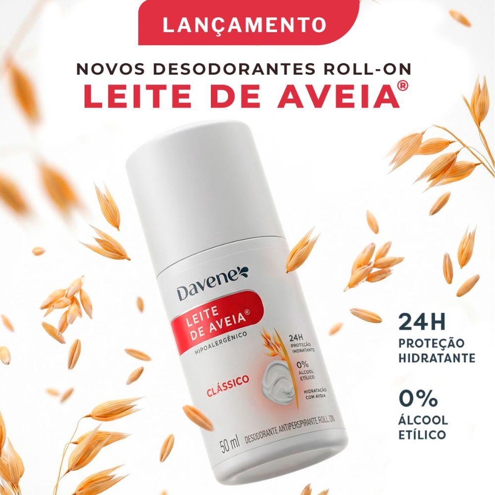 Desodorante Antiperspirante Roll-On Leite de Aveia Clássico Davene 50ml
