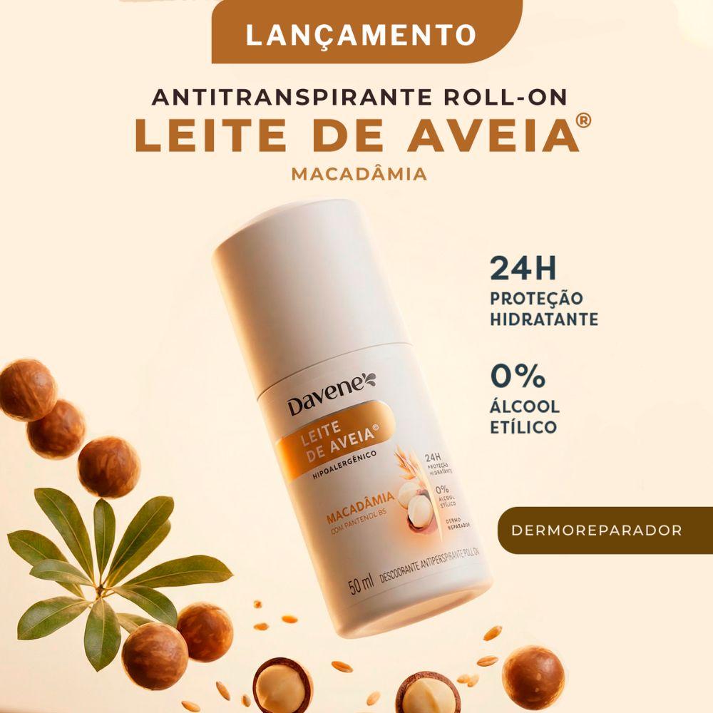 Desodorante Antiperspirante Roll-on Leite de Aveia Macadâmia Davene 50ml