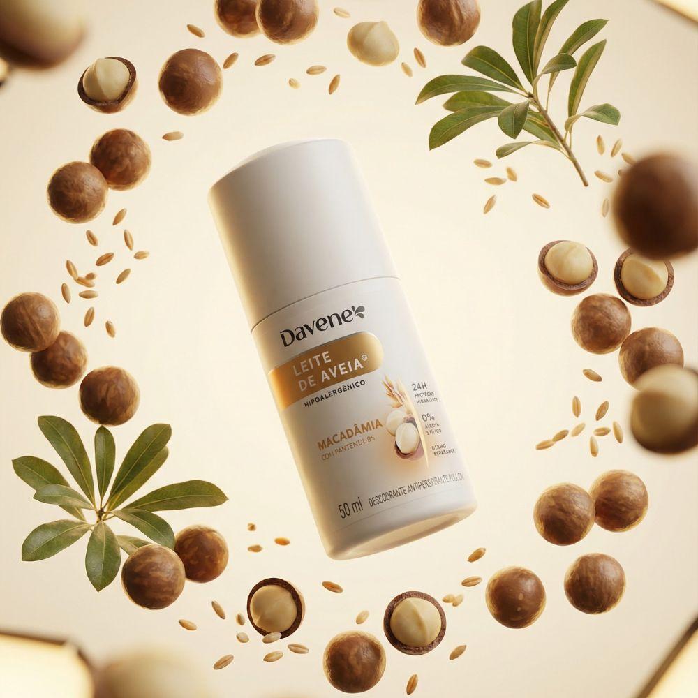 Desodorante Antiperspirante Roll-on Leite de Aveia Macadâmia Davene 50ml