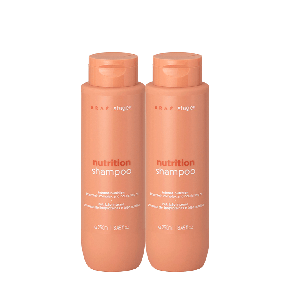Kit 2 Shampoo Stages Nutrition Braé 250ml