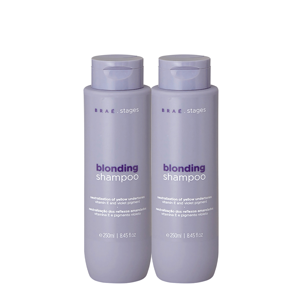 Kit 2 Shampoo Extra Stages Blonding Braé 250ml
