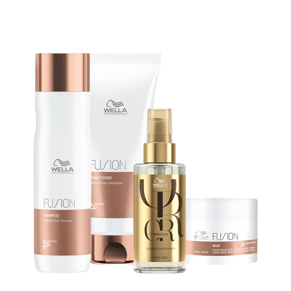Kit Wella Professionals Shampoo 250ml + Condicionador 200ml + Máscara Reconstrutora 150g + Oil Reflections 100ml