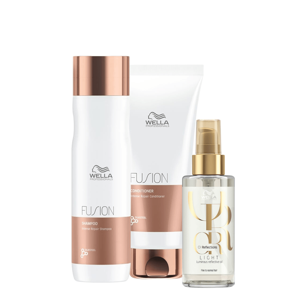 Kit Wella Professionals Shampoo 250ml + Condicionador 200ml + Oil Reflections Luminous Light 100ml