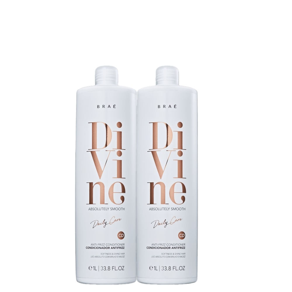 Kit 2 Condicionador Divine Anti-frizz Braé 1L