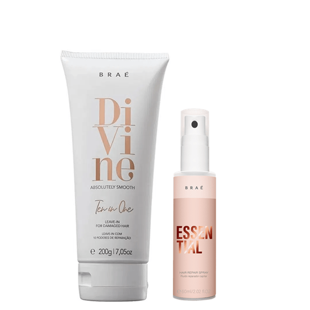 Kit Braé Leave-in Divine 200g + Fluido Reparador Essential 60ml
