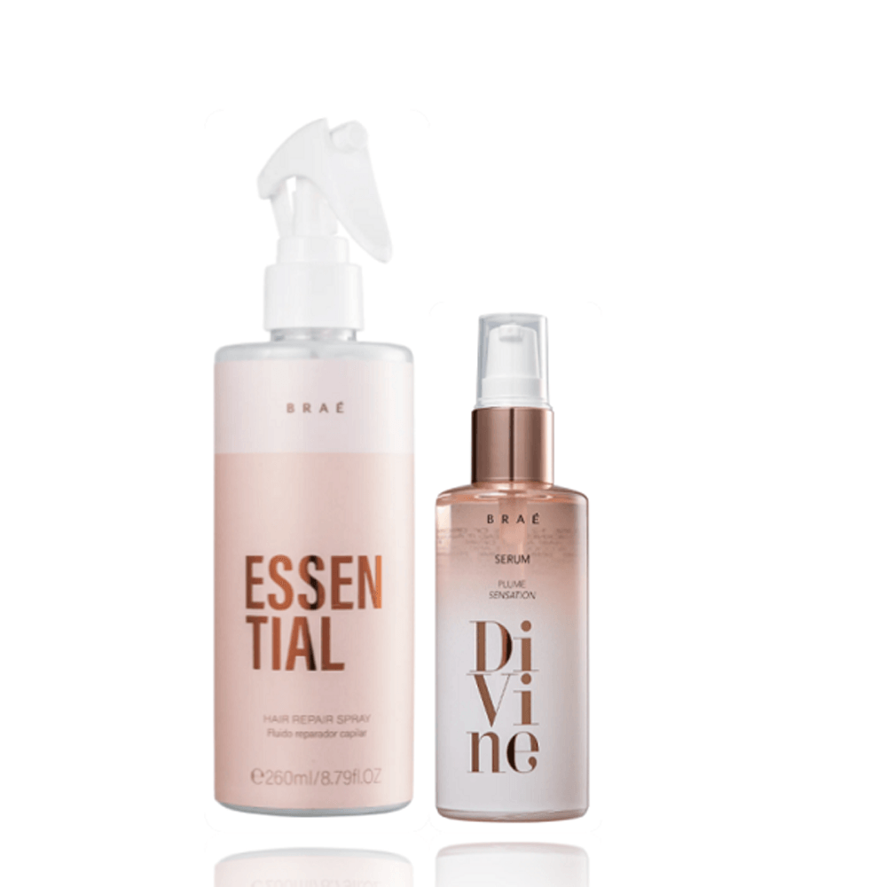 Kit Braé Fluido Reparador Essential 260ml + Sérum Reparador Divine 60ml