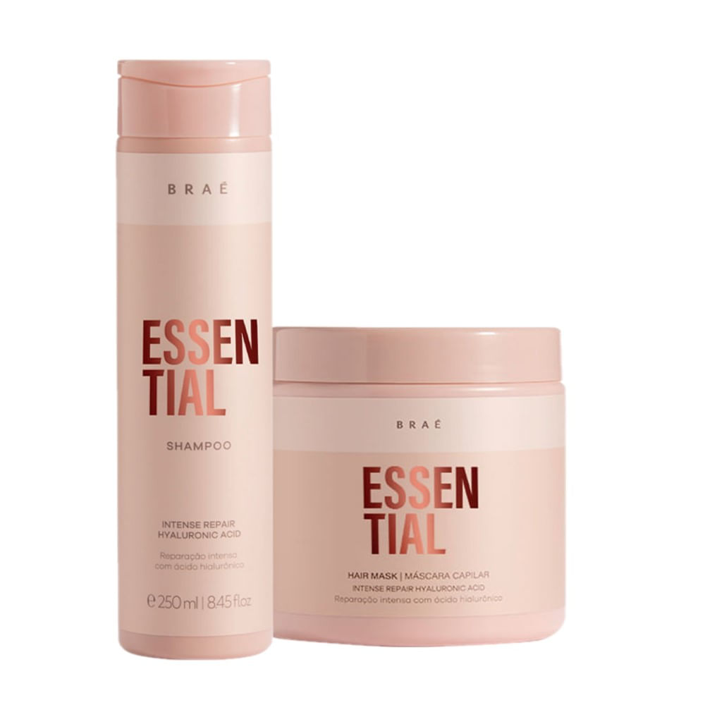 Kit Braé Essential Shampoo 250ml + Máscara 500g