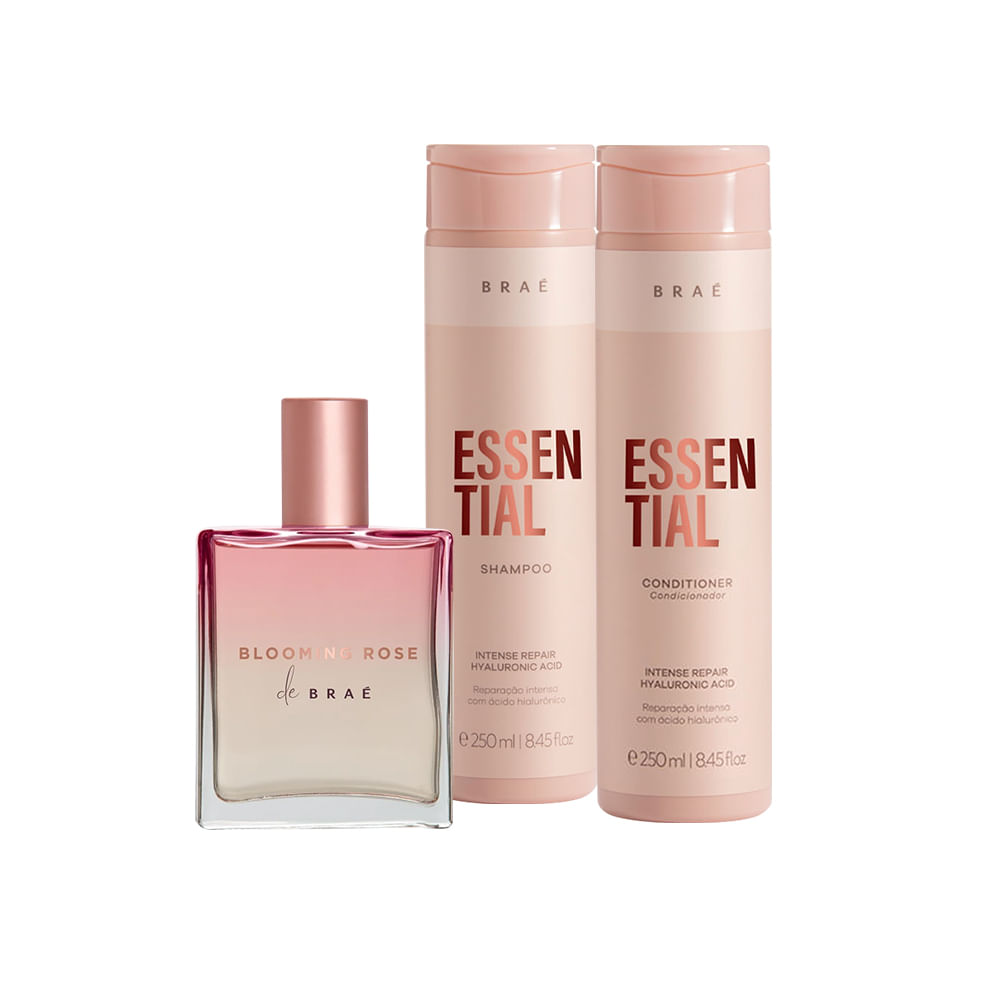 Kit Braé Shampoo 250ml + Condicionador 250ml + Perfume para Cabelo 50ml