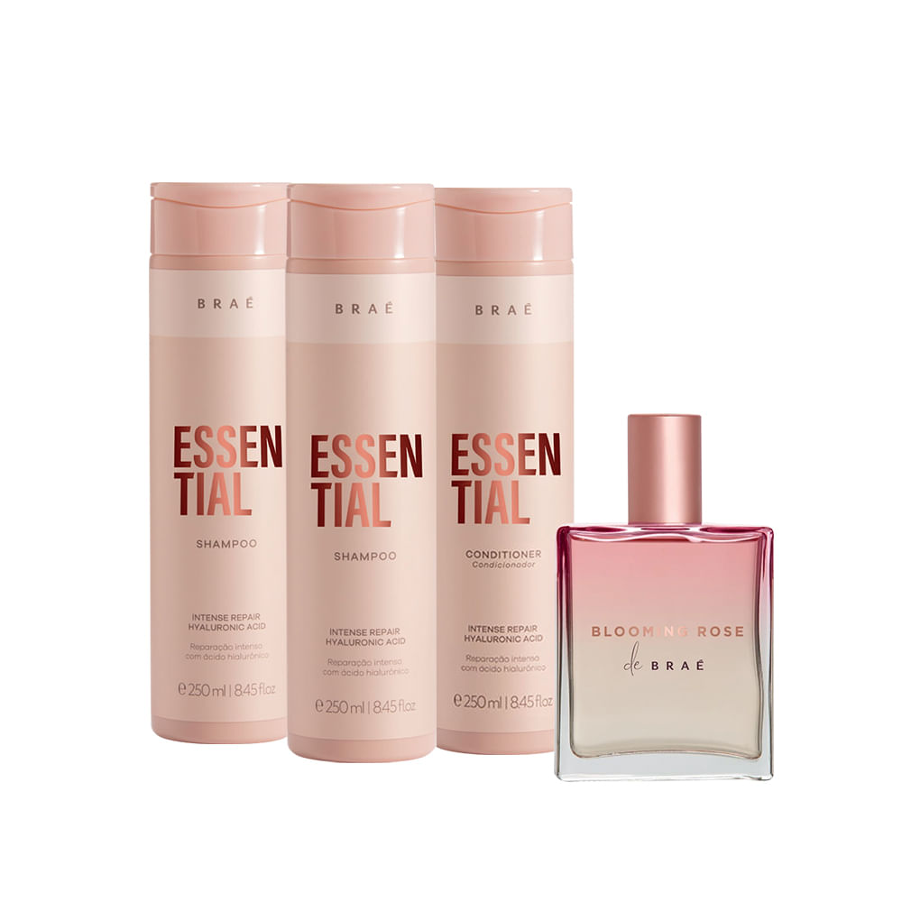 Kit Braé 2 Shampoo 250ml + Condicionador 250ml + Perfume Para Cabelo 50ml