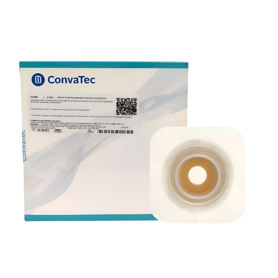Kit 10 Placa Sur-fit Plus Pl Mold 57MM BR10006 1247564 Convatec