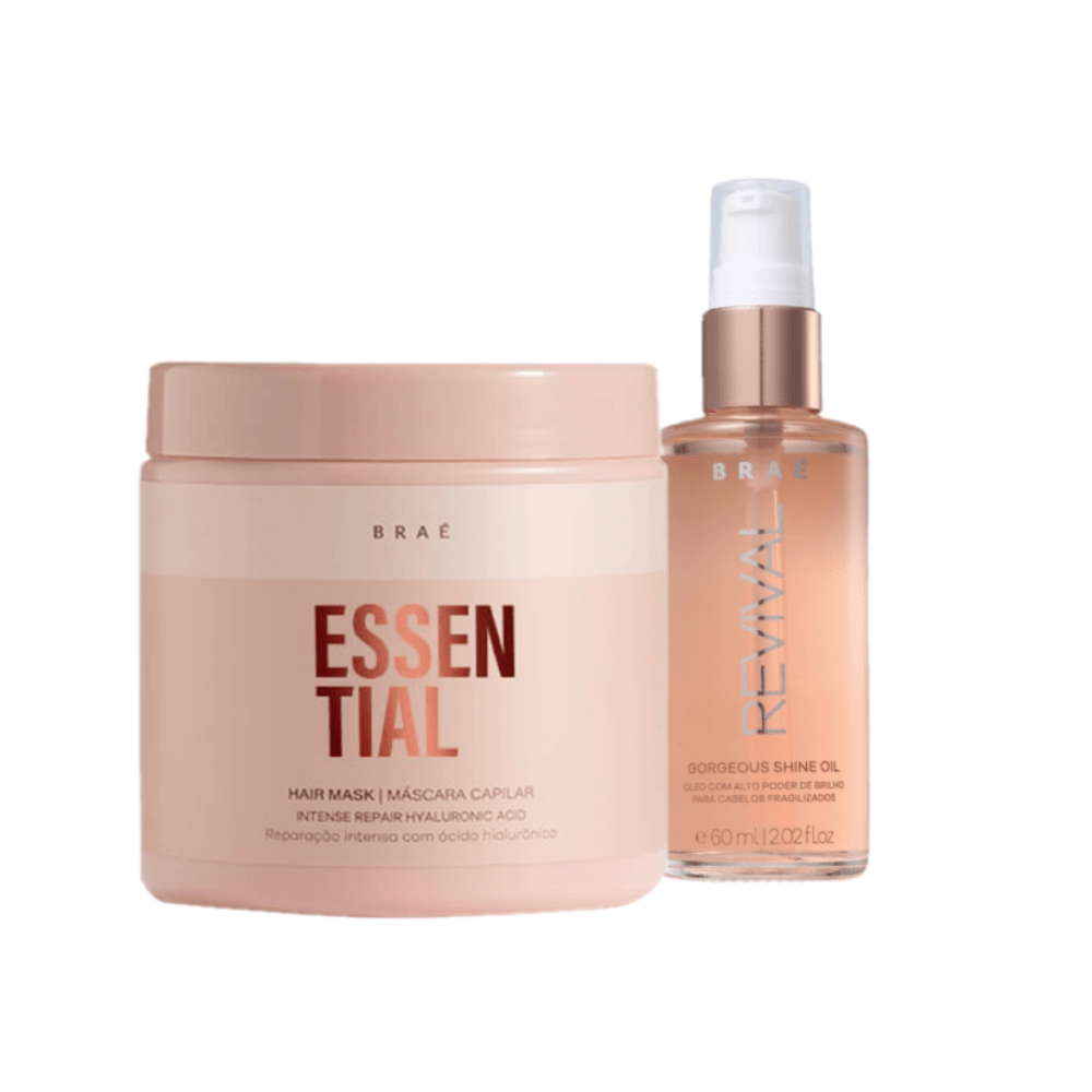 Kit Braé  Máscara Essential 500g + Óleo Capilar Gorgeous Shine 60ml
