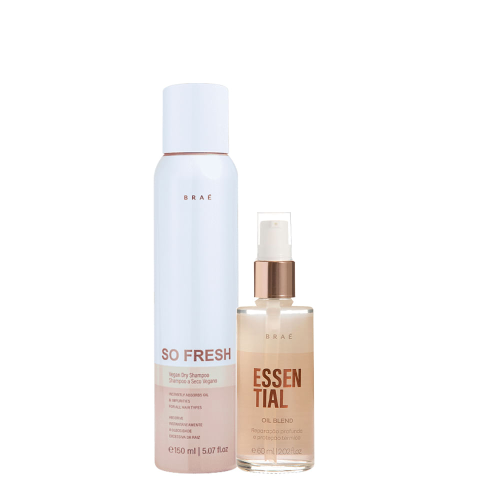 Kit Braé Shampoo a Seco Vegano 150ml + Oil Blend Essential 60ml