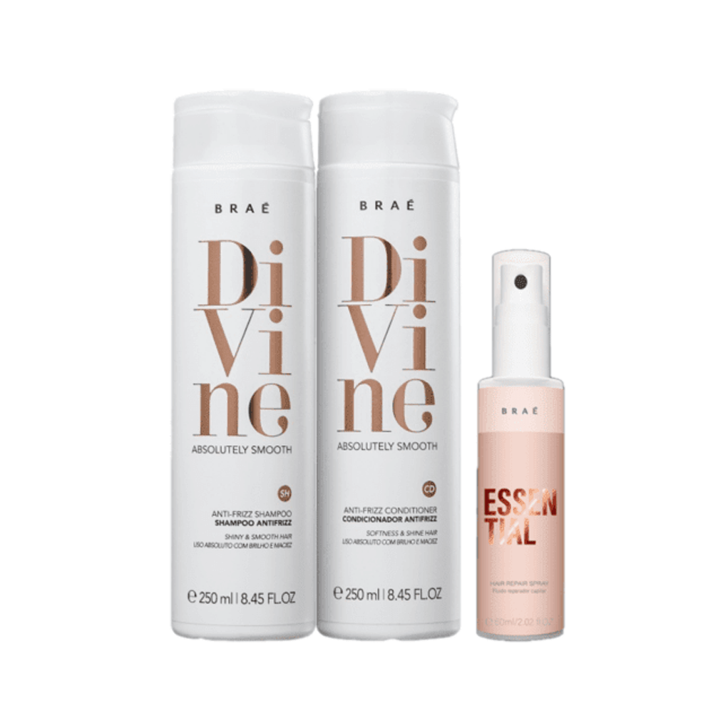 Kit Braé Shampoo 250ml + Condicionador 250ml + Mini Leave-in 60ml