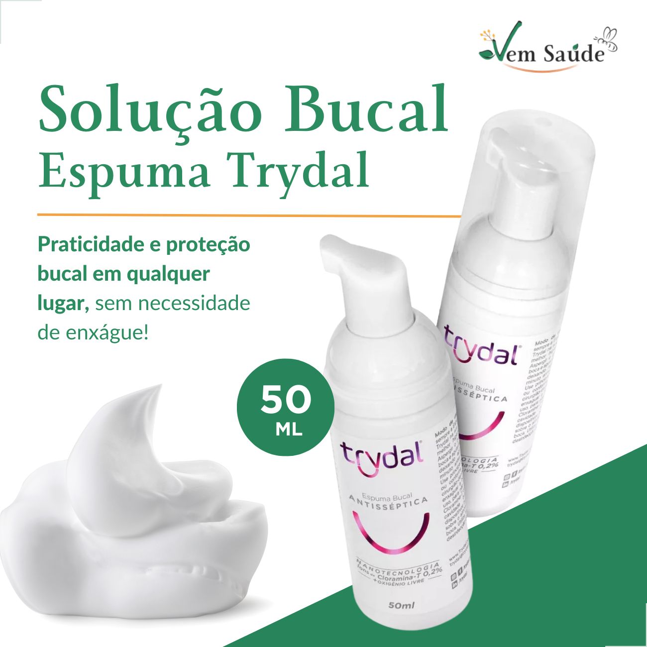 Solução Bucal Espuma Trydal 50ml