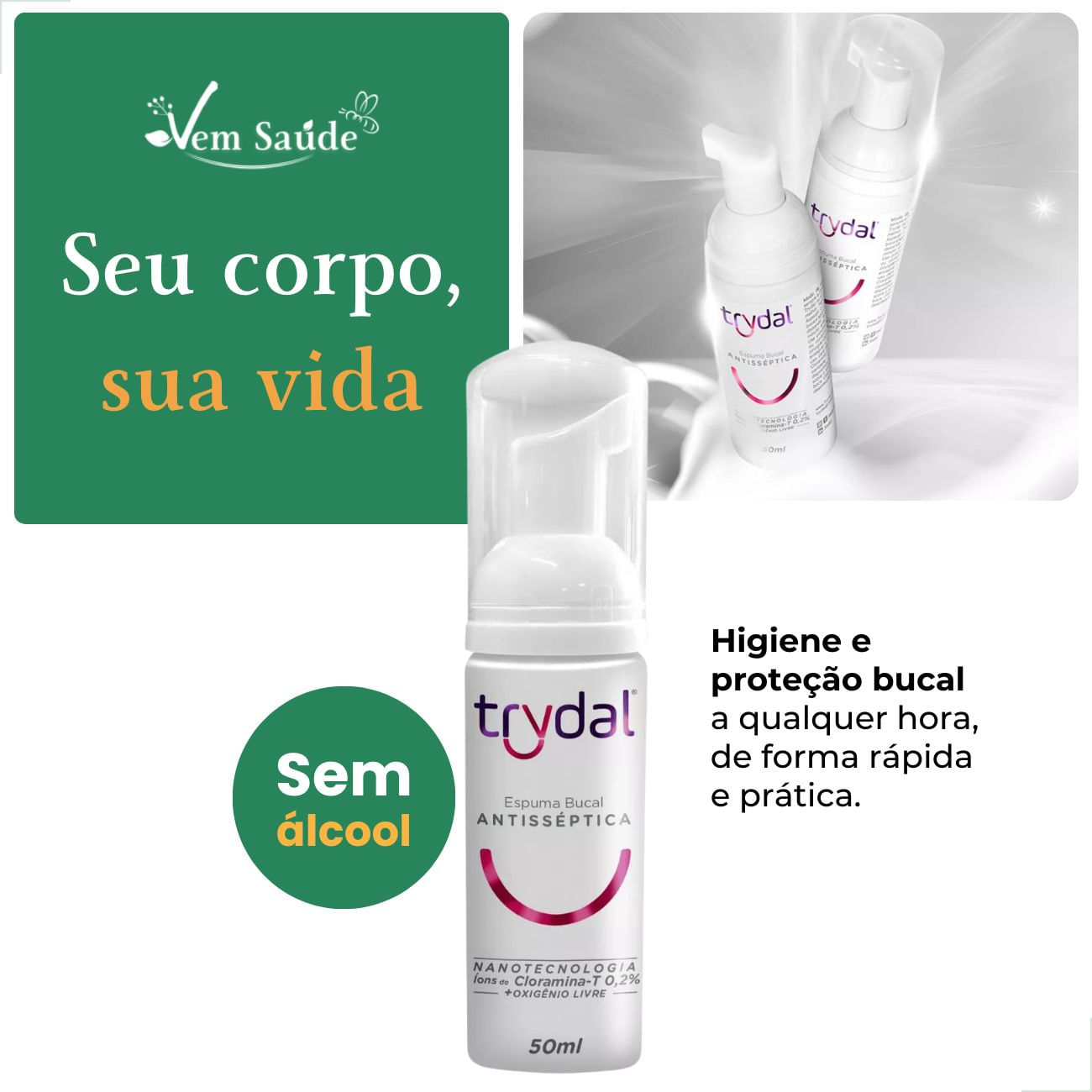 Solução Bucal Espuma Trydal 50ml