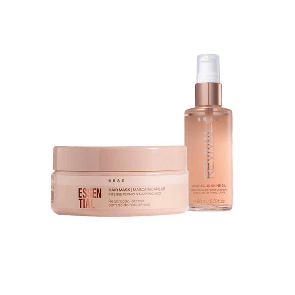 Kit Braé Máscara Essential 200g + Óleo Capilar Revival 60ml