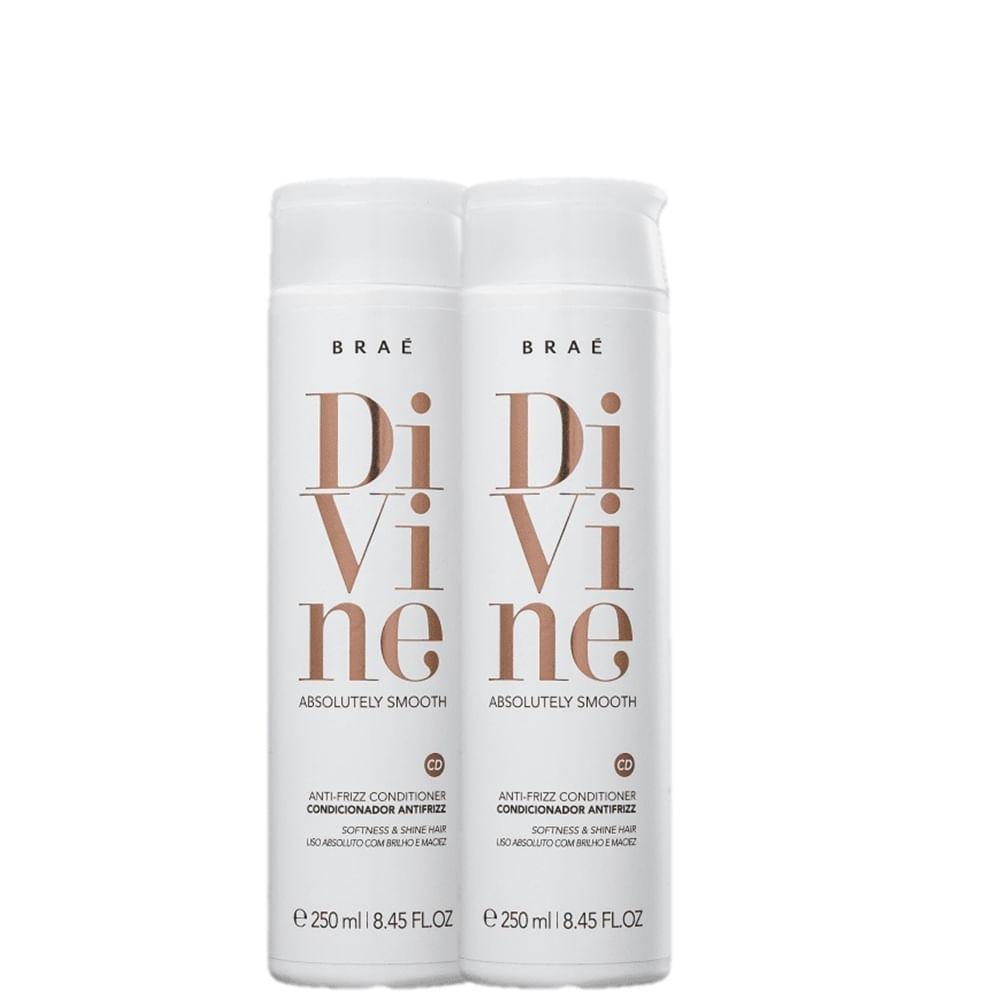 Kit 2 Condicionador Divine Anti-frizz Braé 250ml