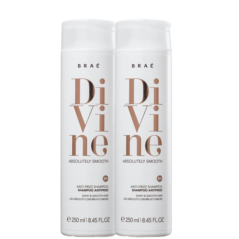 Kit 2 Shampoo Divine Anti-Frizz Braé 250ml