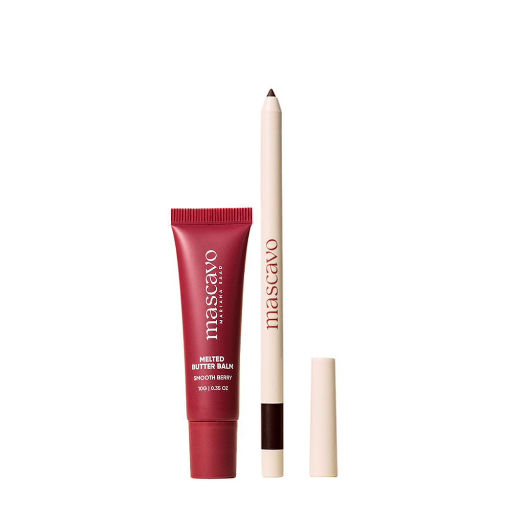 Kit Wonder Mascavo Lips Lapiseira Labial Hot Chocolate 0,3g + Lip Balm Smooth Berry 10g
