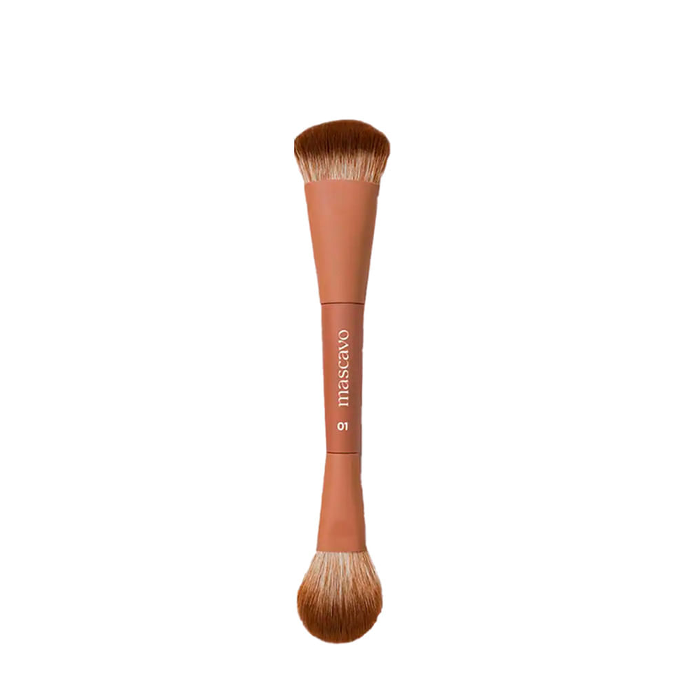 Kit Pro Series Mascavo Pincel de Maquiagem Duplo para Rosto + Blush Oak 6g + Bronzer Sunset 8g