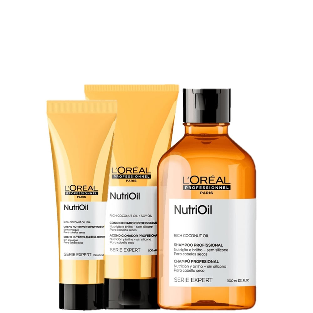 Kit NutriOil L'Oréal Professionnel Shampoo 300ml + Condicionador 200ml + Leave-In 150ml