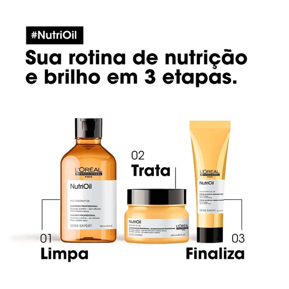 Kit Shampoo NutriOil L'Oréal Professionnel 300ml + Máscara 250ml