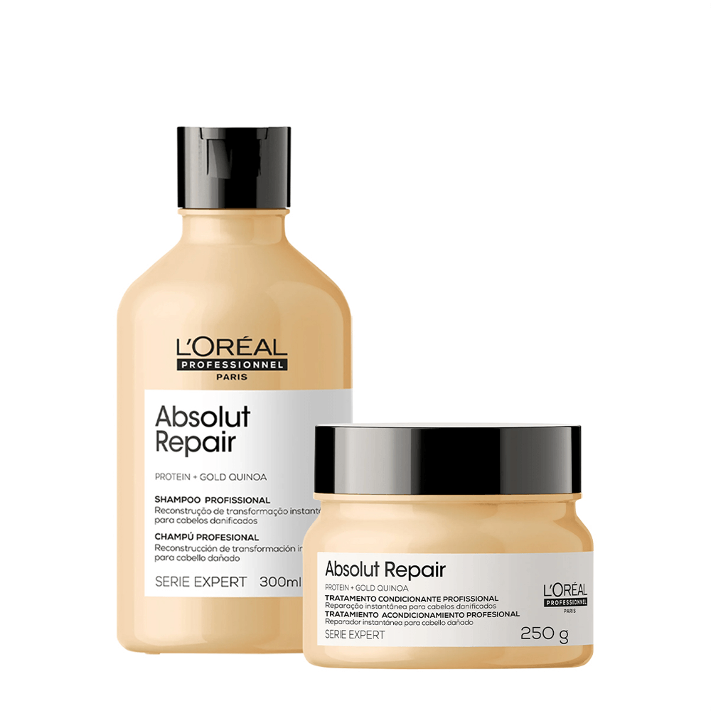 Kit Absolut Repair L'Oréal Professionnel Shampoo 300ml + Máscara Capilar 250ml