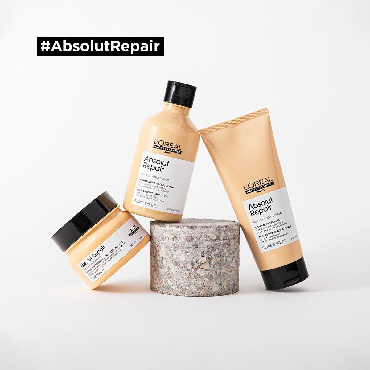 Kit Absolut Repair L'Oréal Professionnel Shampoo 300ml + Máscara Capilar 250ml