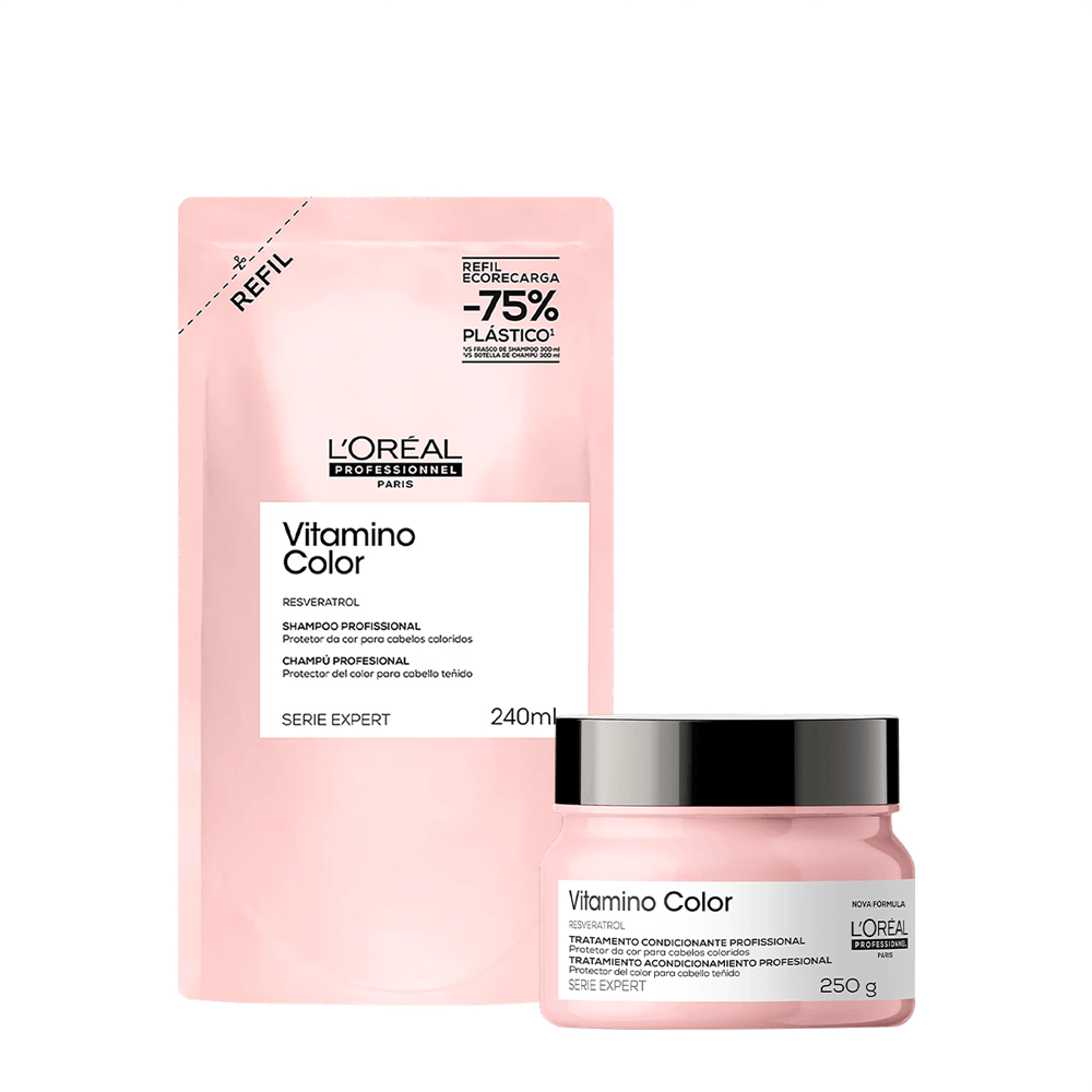 Kit Vitamino Color L'Oréal Professionnel Shampoo 240ml + Máscara Capilar 250ml