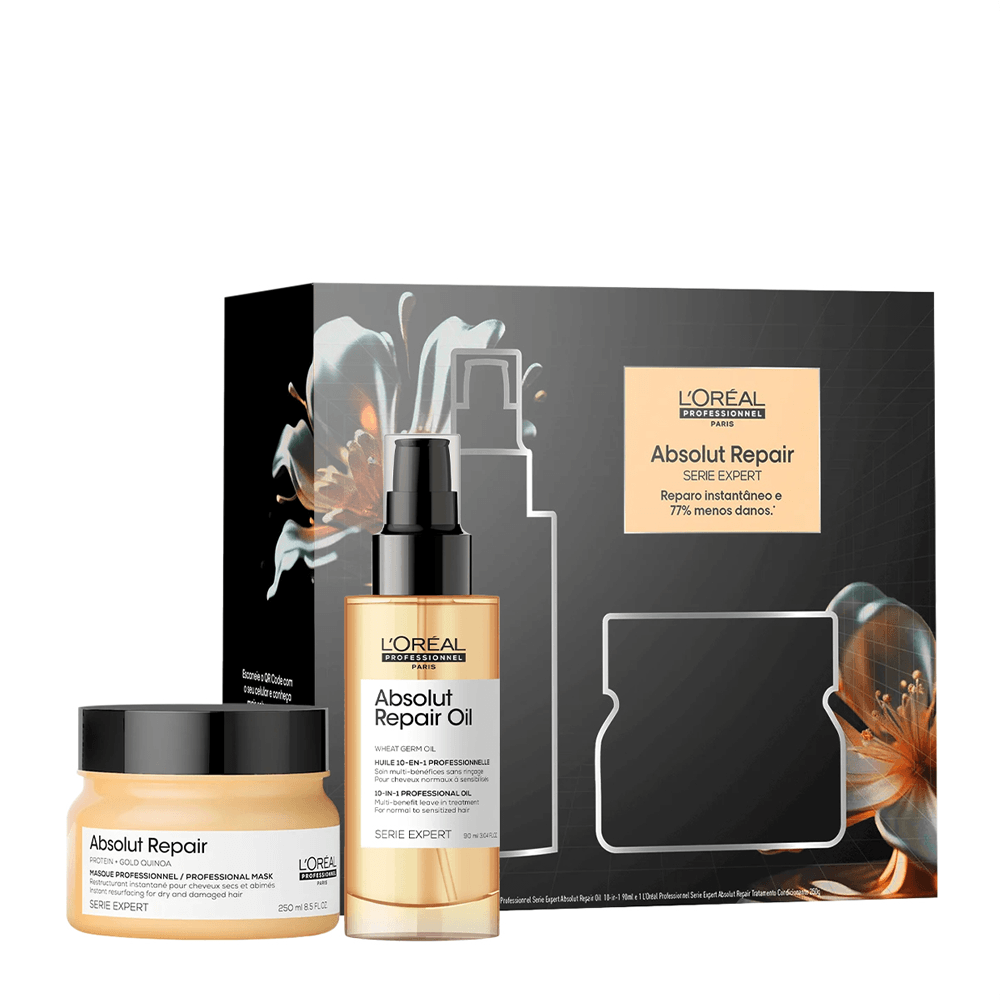 Kit Absolut Repair L'Oréal Professionnel Máscara Capilar 250g + Óleo Reparador 90ml