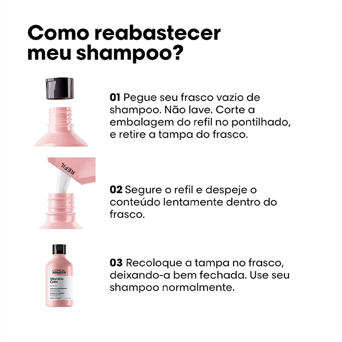 Kit Vitamino Color Repair L'Oréal Professionnel Shampoo 240ml + Óleo Reparador 90ml