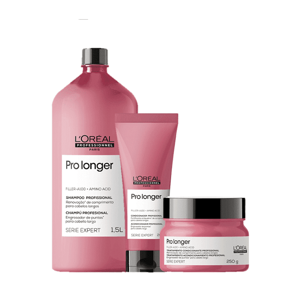 Kit Pro Longer L'oréal Professionnel Shampoo 1,5l + Condicionador 200ml + Máscara 250g