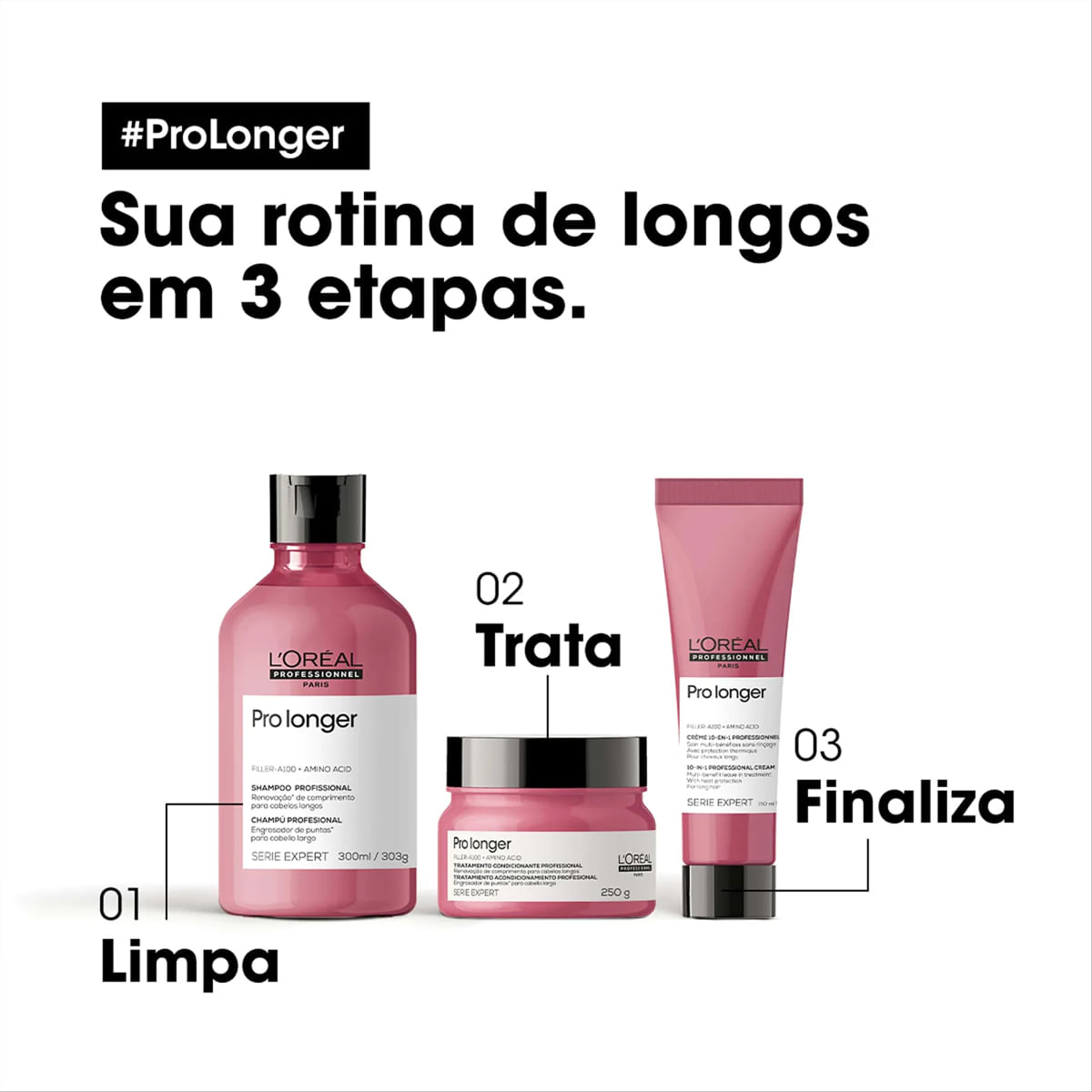 Kit Pro Longer L'Oréal Professionnel Shampoo 1,5L + Máscara 250g