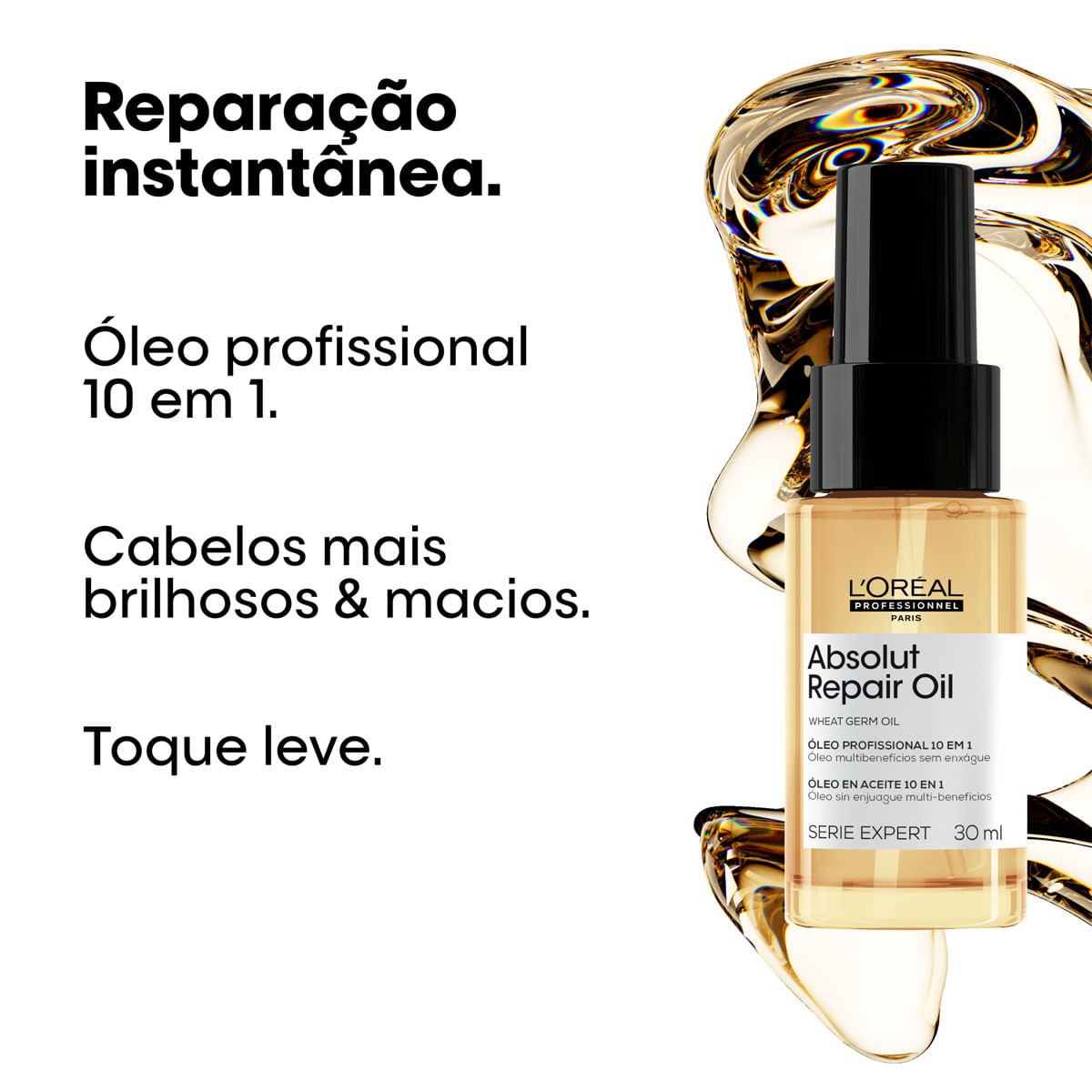 Kit L'Oréal Professionnel Refil Shampoo Vitamino Color 240ml + Óleo Reparador Absolut Repair Gold Quinoa 30ml