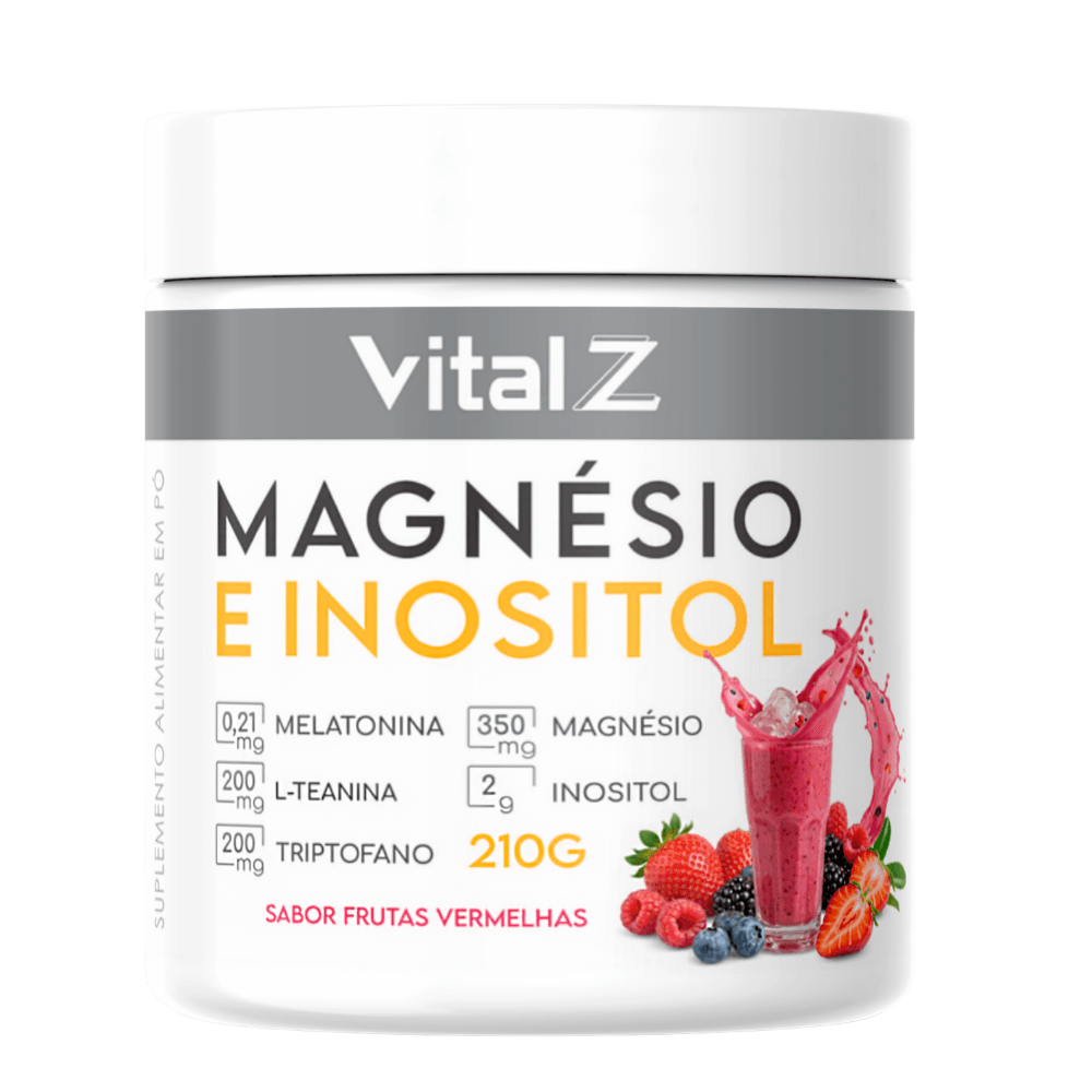 Magnésio e Inositol + Melatonina Vital Z 210g Sabor Frutas Vermelhas