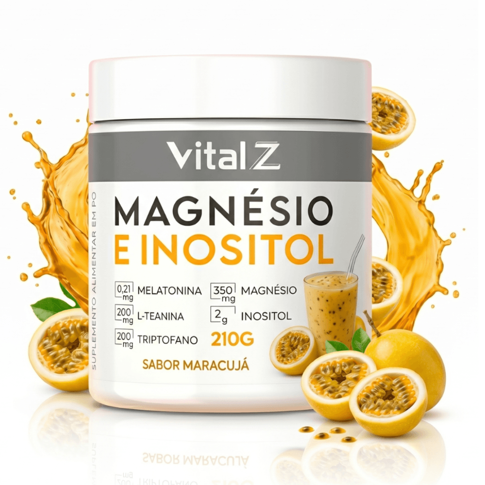 Magnésio e Inositol + Melatonina Vital Z 210g Sabor Maracujá