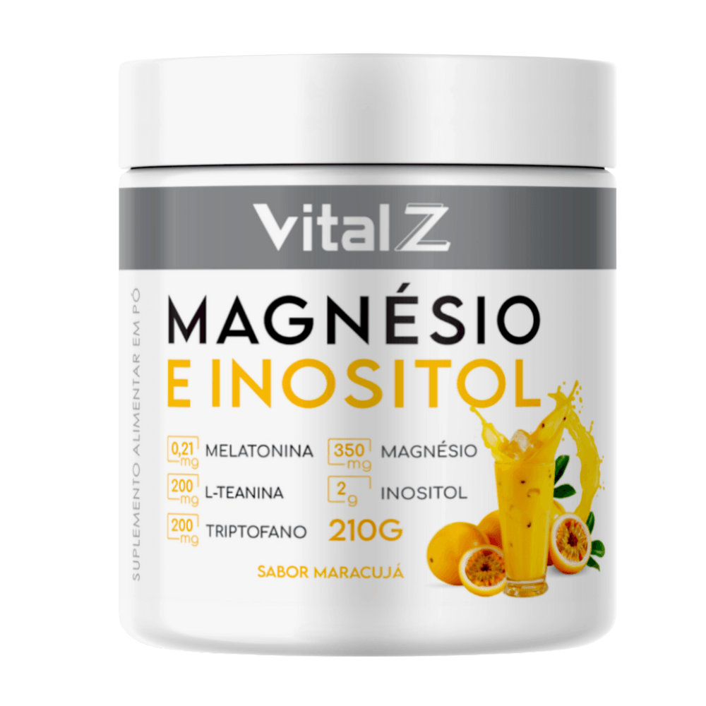 Magnésio e Inositol + Melatonina Vital Z 210g Sabor Maracujá